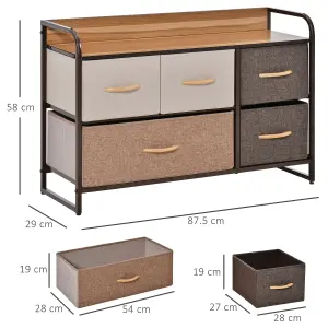 Drawer Dresser Tower Unit Clothes Storage Organizer with Wood Top, Steel Frame