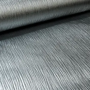 Plain Cassiel Textured Metallic Silver Charcoal Shimmer Free Match Wallpaper