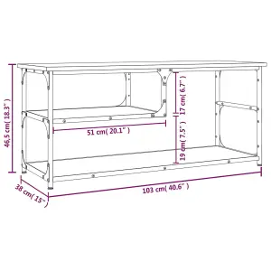 Berkfield TV Cabinet Brown Oak 103x38x46.5 cm Engineered Wood and Steel