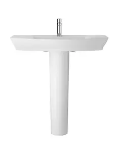 Spirit Ceramic Square Basin & Full Pedestal (Tap Not Included), 850mm - Balterley