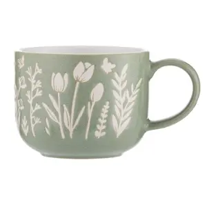 Mason Cash Set of 2 The Meadow Tulip Mugs & Set of 2 Blue Daisy Mugs 400ml