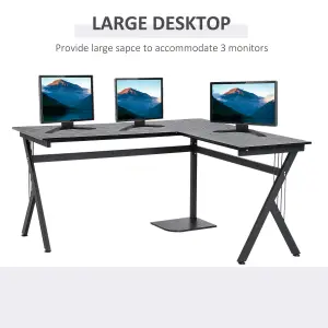 HOMCOM L-Shaped Corner Computer Desk Laptop Workstation PC Table Home Office