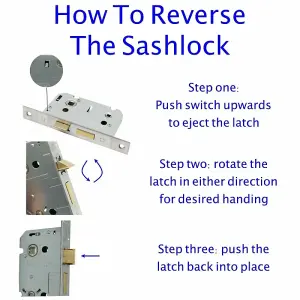 AFIT Bathroom Lock 65mm / 44mm Backset Brass for Internal Wooden Bathrooms Accepts 5mm Square Spindle CE UKCA & Fire Door Approved