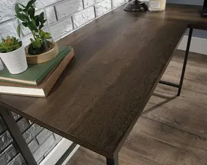 Industrial Style L-Shaped Desk Smoked Oak