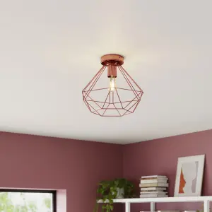 GoodHome Hexagon Gloss Metal Copper effect Ceiling light