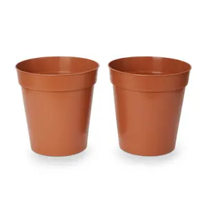 Verve Lei Terracotta Plastic Grow pot (Dia) 25.4cm, (H)27cm, 9.03L