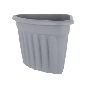 Wham 4x Vista Plastic Planter, Corner Garden Plant Pot, Large Floor Pot (49cm, 49L, Pack of 4) Made in UK (Upcycle Grey)