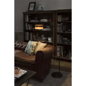 Luminosa Loop LED Floor Lamp Black, Wood