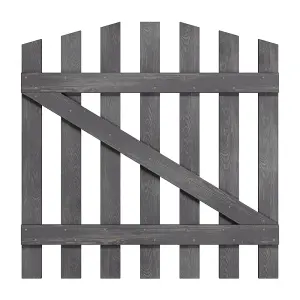 Grey 90x90cm Outdoor Wooden Garden Gate Spruce Wood Fence Door with Door Bolt