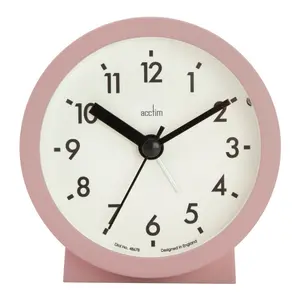 Analogue Quartz Movement / Crystal Alarm Tabletop Clock Dusty Rose