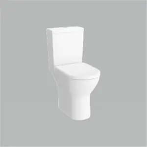 Premium OPEN BACK COMFORT HEIGHT Toilet Set (Reims) - Rimless Pan - Cistern - Soft Close Seat - Includes Chrome Flush Button