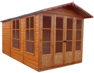 Shire Kensington 7x10 ft & 2 windows Apex Wooden Summer house - Assembly service included