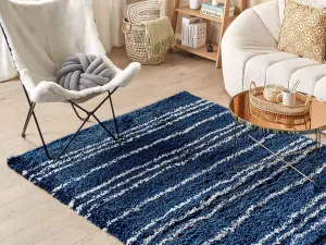 Shaggy Area Rug 160 x 230 cm Blue and White TASHIR