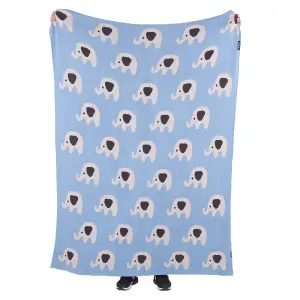 Blanket HILKOT Cotton 130 x 170 cm Blue