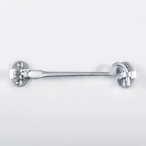 Heavy Duty Cabin Hook & Eye Satin Chrome 152mm Arm Cabinet Hatch Lock