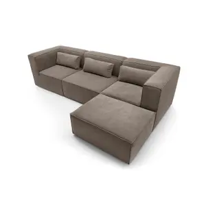 Doris Modular Corner Sofa in Brown Chenille