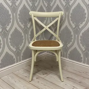 Arnulfo Cross Back Dining Chair Cream