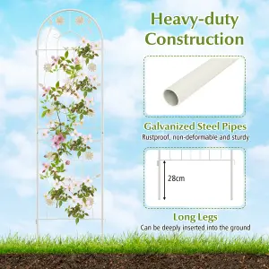 Costway 2 Pack 220 x 50cm Garden Trellis Rustproof Metal Fencing Barrier Plant Support