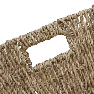 JVL Large Hand Woven Seagrass Rectangular Storage Baskets