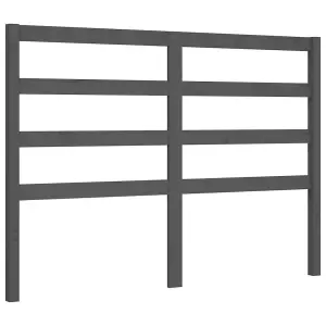 Berkfield Bed Frame with Headboard Grey King Size Solid Wood