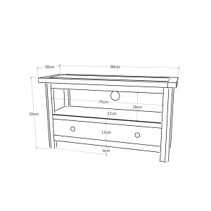 Mirano Grey 1 Drawer TV Cabinet Brass Knob