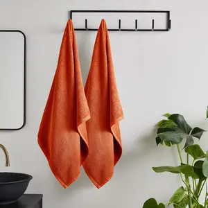 Quick Dry Cotton Bath Sheet (Set of 2) Orange