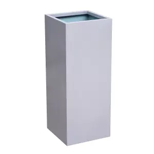 Primrose Zinc Galvanised Tall Silver Cube Planter 100cm