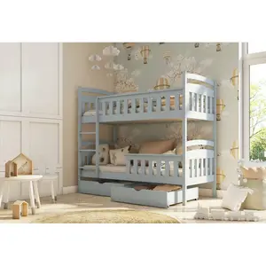 Farrell Single (3') Standard Bunk Bed and Mattress grey