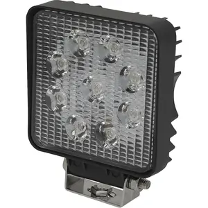 Waterproof Work Light & Mounting Bracket -27W SMD LED - 108mm Square Flash Torch