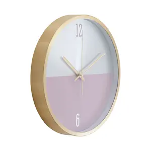 Interiors by Premier Elko Silver Gold and Pink Finish Wall Clock