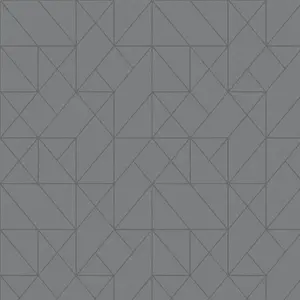 GoodHome Patula Dark grey Ridged effect Geometric Textured Wallpaper Sample