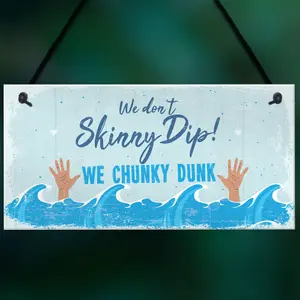 Red Ocean Funny Chunky Dunk Hot Tub Sign Hanging Garden Summer House Jacuzzi Plaque