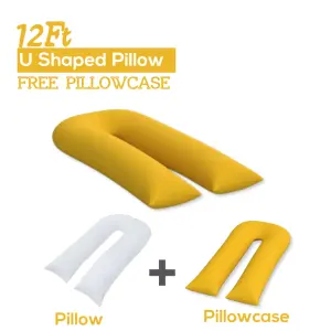 12FT U Pillow with FREE Pillowcase Maternity Pregnancy Support U Shaped Pillow