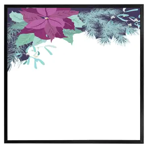 Purple & blue flowers (Picutre Frame) / 16x16" / Black