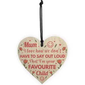 Red Ocean Funny Cheeky Mum Gifts From Daughter Birthday Gift For Mum Gifts From Daughter Son Wooden Heart Sign