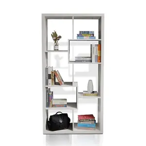 Quinto High Gloss Shelving Unit In White