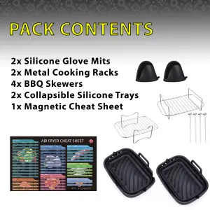 AirFryEverything Premium Air Fryer Accessories Set For Dual Air Fryers Ninja, Tower, Cosori, Salter etc