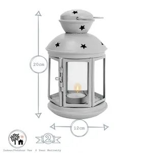 Nicola Spring - Metal Hanging Tealight Lantern - 20cm