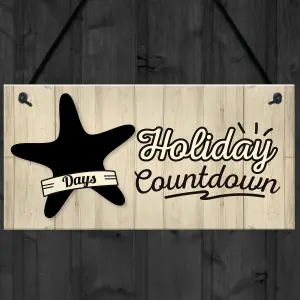 Red Ocean Chalkboard Holiday Countdown Hanging Sign Plaque Friendship Family Door Sign Gift