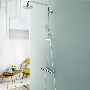 Grohe 27296 Euphoria Bar Shower Mixer, Overhead Rigid Rail Kit & Hand Shower