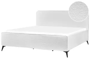 Boucle EU Super King Size Bed Off-White VALOGNES