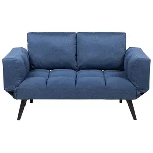 Beliani Glam Sofa Bed BREKKE Navy Blue