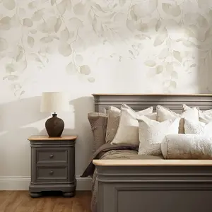 Eucalyptus Cascade Mural Wallpaper In Warm Neutrals (350cm x 240cm)