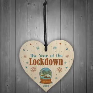 Christmas Tree Decoration Lockdown Memory Gift Wood Heart Christmas Bauble Keepsake