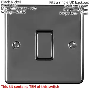 BLACK NICKEL House Socket & Switch Set -14 Light & 14 Switched UK Power Sockets