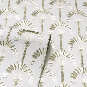 Arthouse Palm Palace Cream & Gold Wallpaper