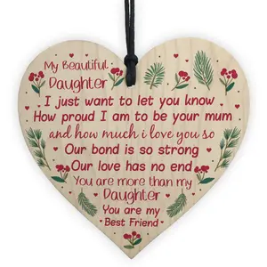 Red Ocean Daughter Gifts From Mum and Dad Daugher Gifts Birthday Or Christmas Wood Heart