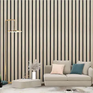 STRIVO Acoustic Wide Slat Wall Panel - Light Ash