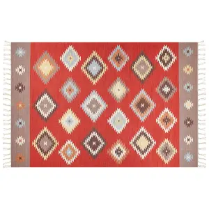 Cotton Kilim Area Rug 200 x 300 cm Multicolour LORUT