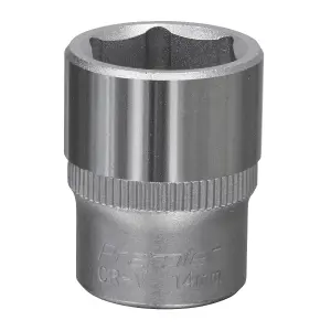 Sealey WallDrive Socket Tool 14mm 1/4" Square Drive Chrome Vanadium Steel S1414